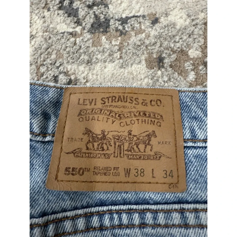 Vintage Levis Jeans Mens 38x34 Blue‎ Denim 550 Relaxed Fit Orange Tab Pants 90s